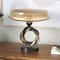 12.5" Brown Glass Wide Brushed Decorative Bowl with Textured Ring Base